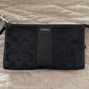 Black and Silver NEW Coach Wristlet
